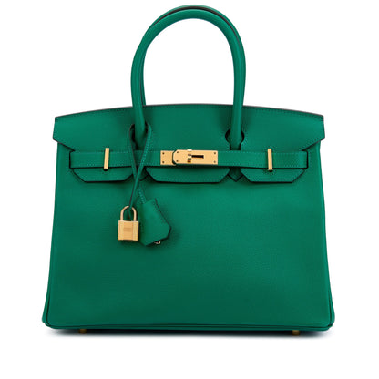 Vert Vertigo Epsom Birkin 30 Gold Hardware