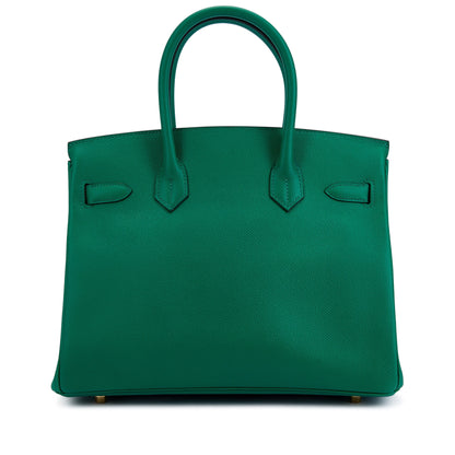Vert Vertigo Epsom Birkin 30 Gold Hardware